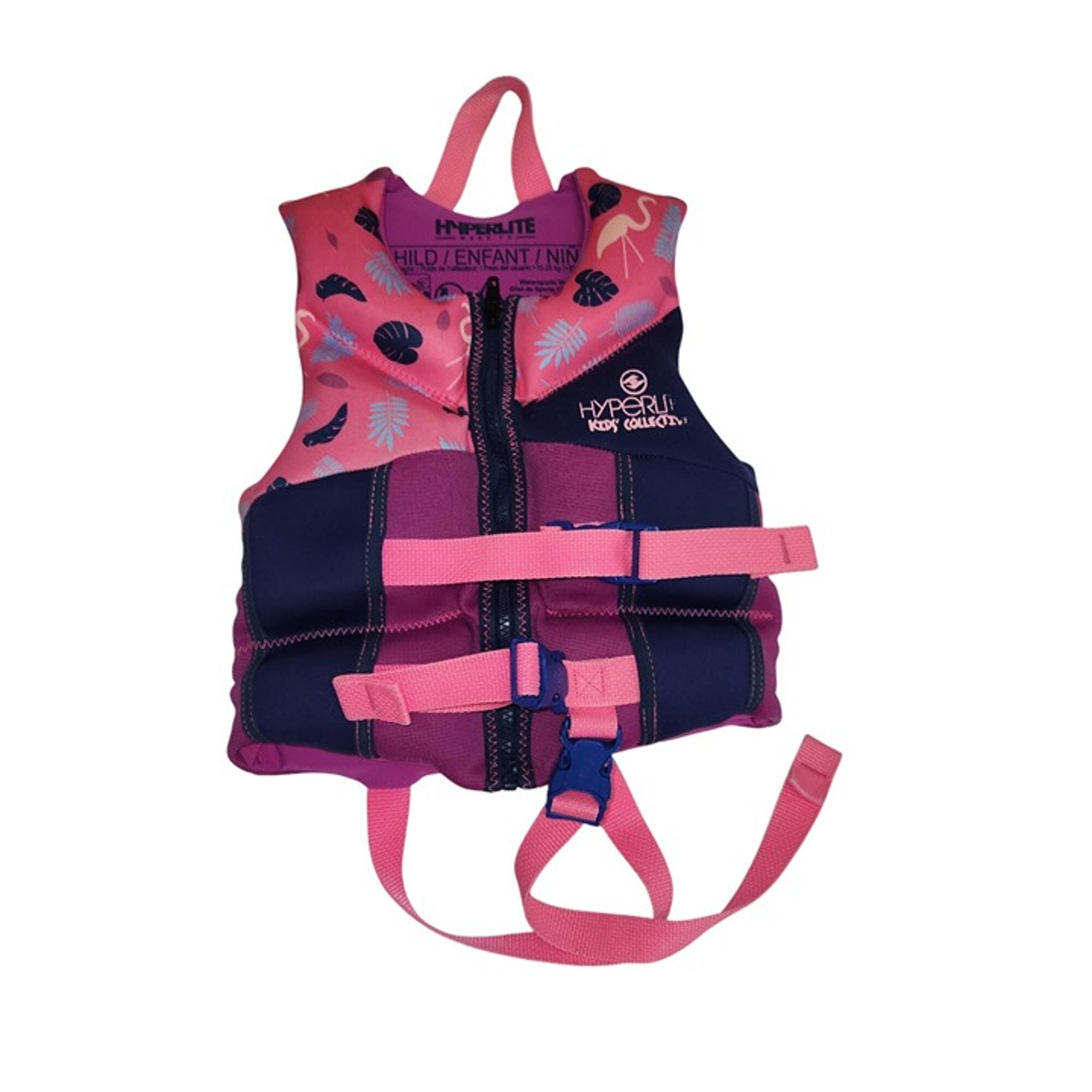 Hyperlite Kids Collective Child Neoprene Life Jacket With Buckles & Strap Pink/B