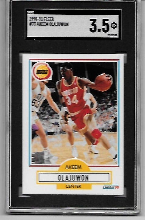 Akeem Olajuwon Card#73 Fleer 190-91 SGC VG+ 3.5 (RARE)
