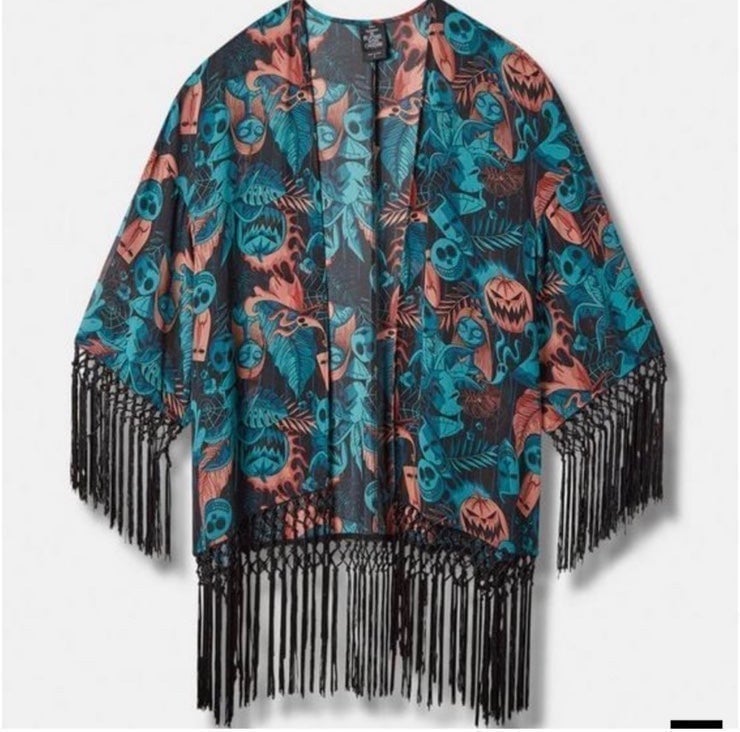 Disney Nightmare Before Christmas Chiffon Fringe Kimono