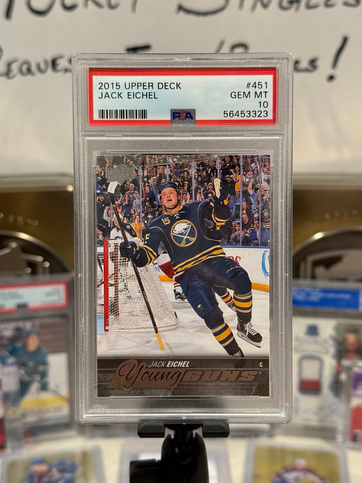 *PSA GEM MINT 10* 2015 Upper Deck Jack Eichel Young Guns #451