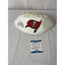 Ronald Jones II signed autographed Buccaneers white panel football Beckett
