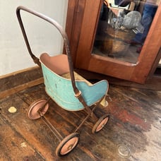 1950's tin doll stroller Nassau Products Corp. Barn Find Needs A Good Scubbing,