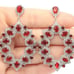 StSilver925 Blood Red Ruby & CZ Earrings