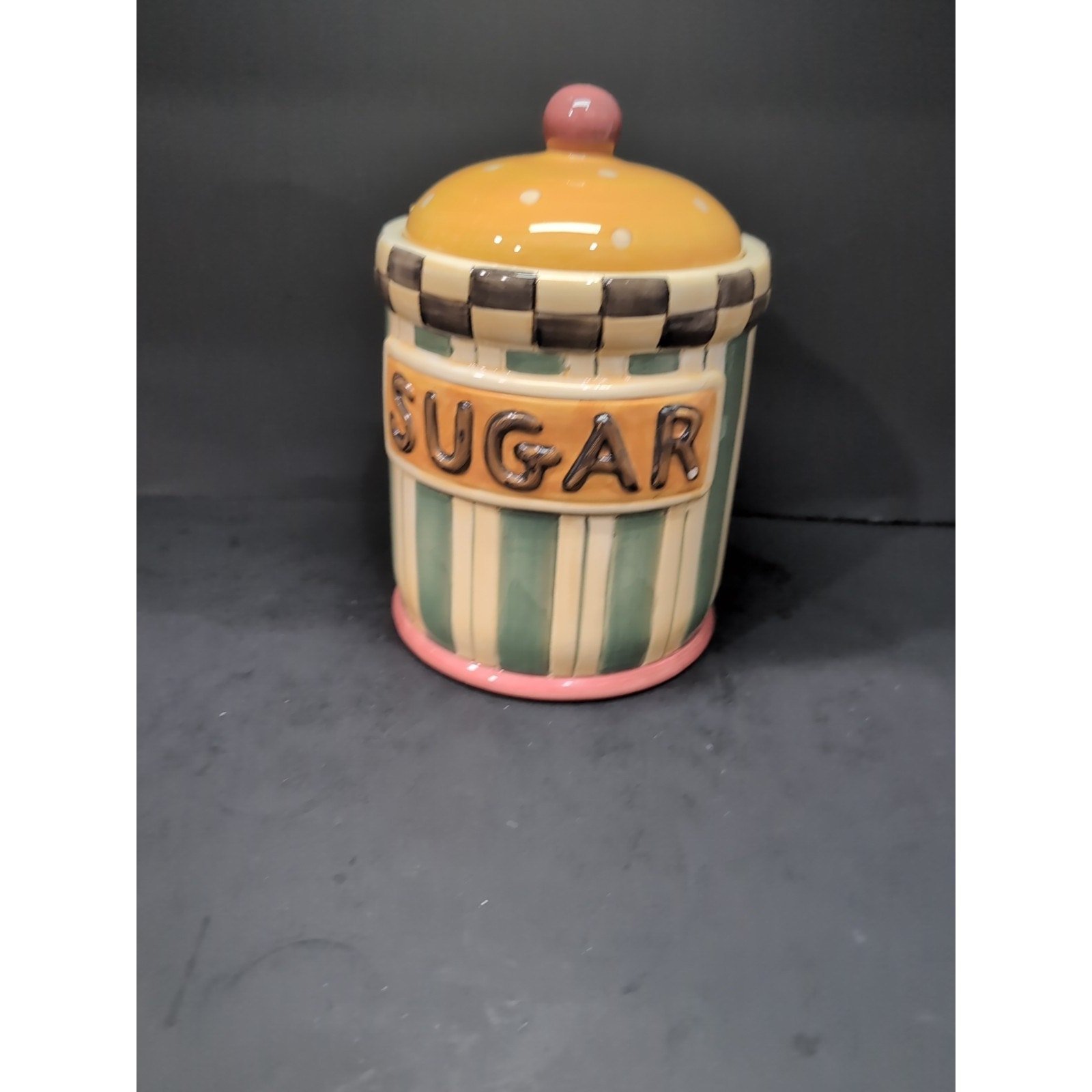 Debbie Mumm Sakura Cannister, Cupcake Design, Sugar Storage, Collectible, Flaw