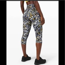 NWT Lululemon Fast and Free Crop II 19 Reflective Metropolis Glow Multi Sz 2