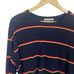 Reformation Women’s Chloe Striped Crop Long Sleeve in Navy/Red/Yellow Size L