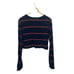 Reformation Women’s Chloe Striped Crop Long Sleeve in Navy/Red/Yellow Size L
