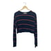 Reformation Women’s Chloe Striped Crop Long Sleeve in Navy/Red/Yellow Size L