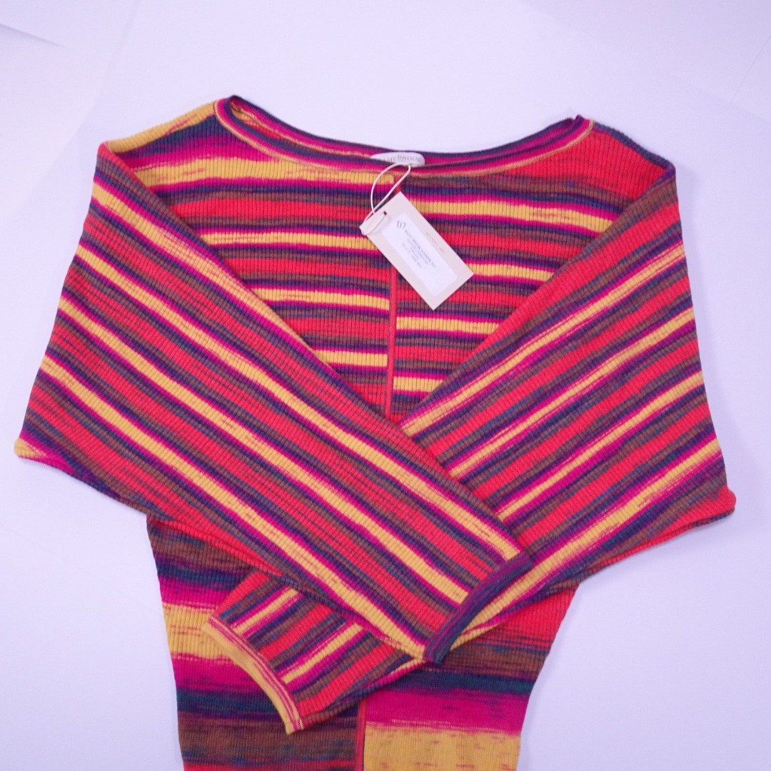 Ramy Brook Women's Knit Striped Boat Neck Dolman Sleeve Sweater Sz S NWT 298