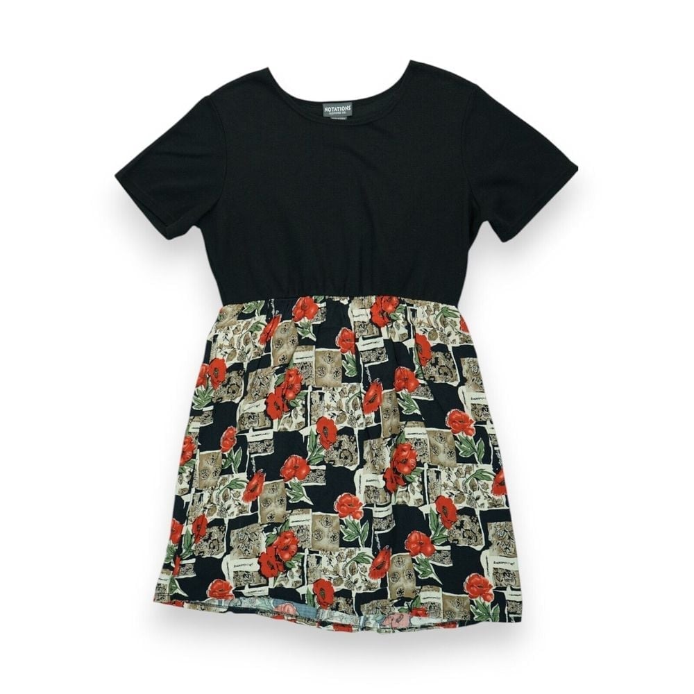 Notations Clothing Co Women's Shirt Dress Short Sleeve Floral Pattern Size M