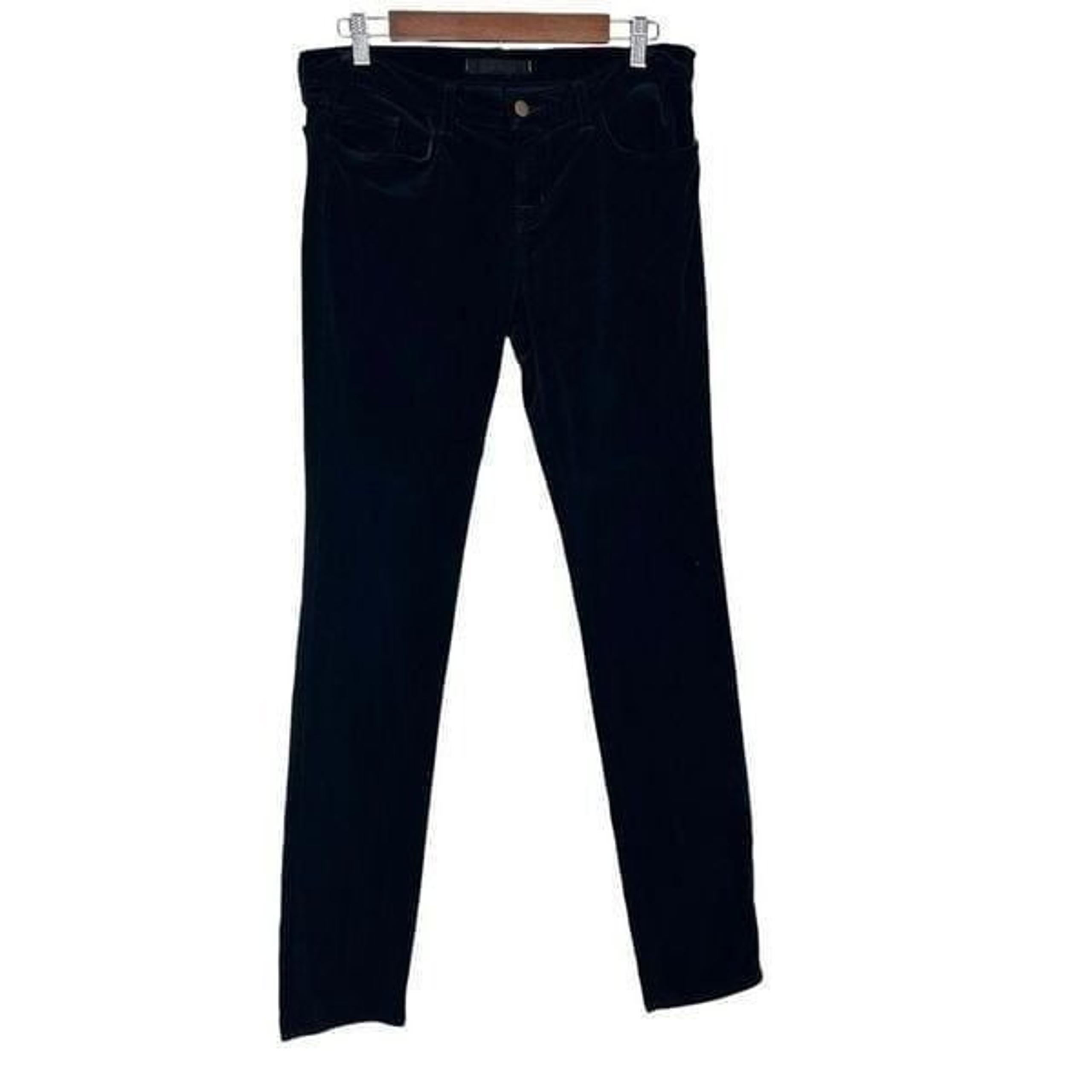 J Brand Pants Womens 30 Black Dark Academia Straight Leg Velvet Corduroy Skinny