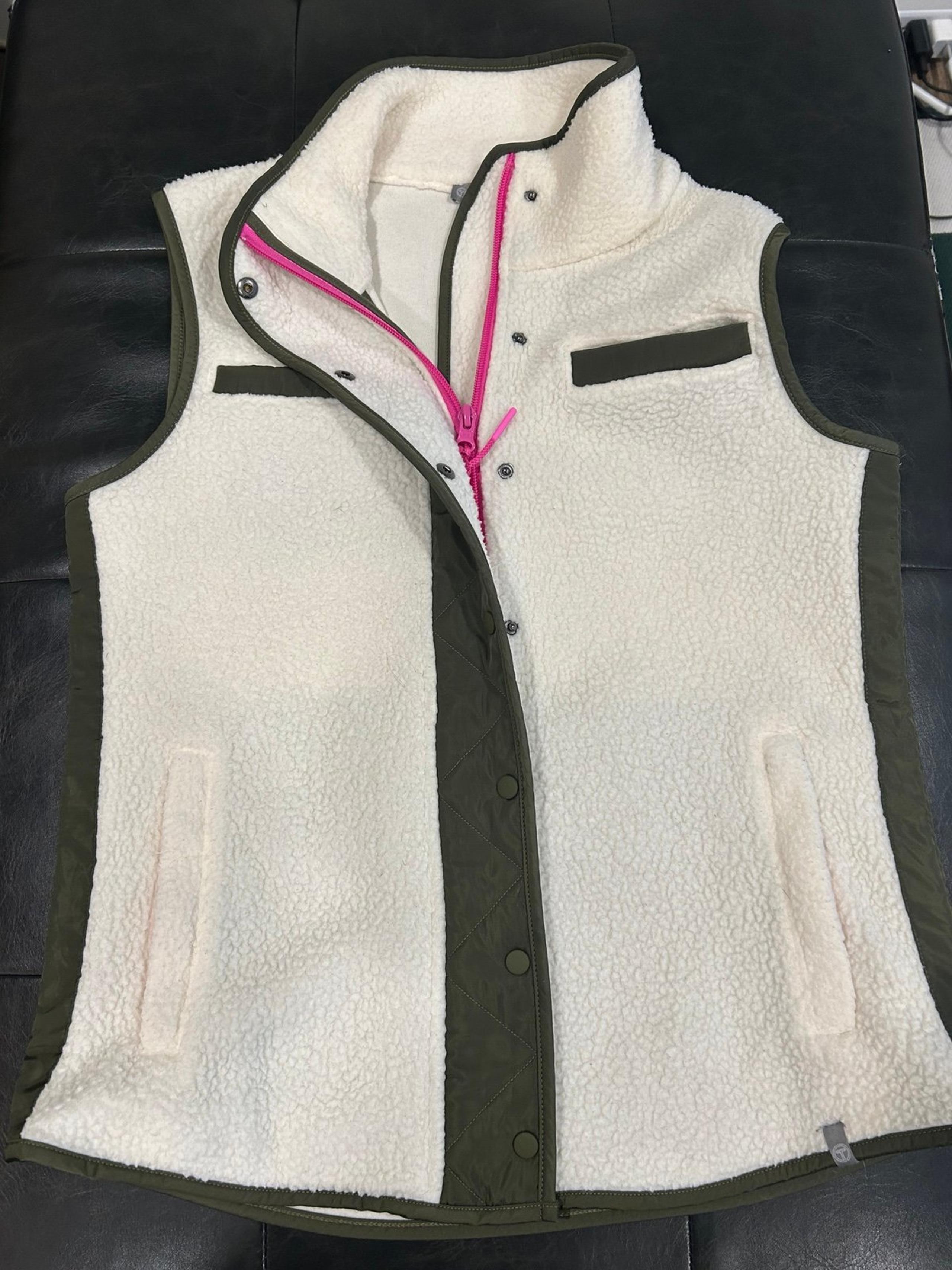 T by Talbots White Fuzzy Vest