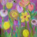 “Flowers Of Spring “Original Acrylic Painting 12”x10” on Wood Panel