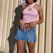 Strawberry Halter Crop Top
