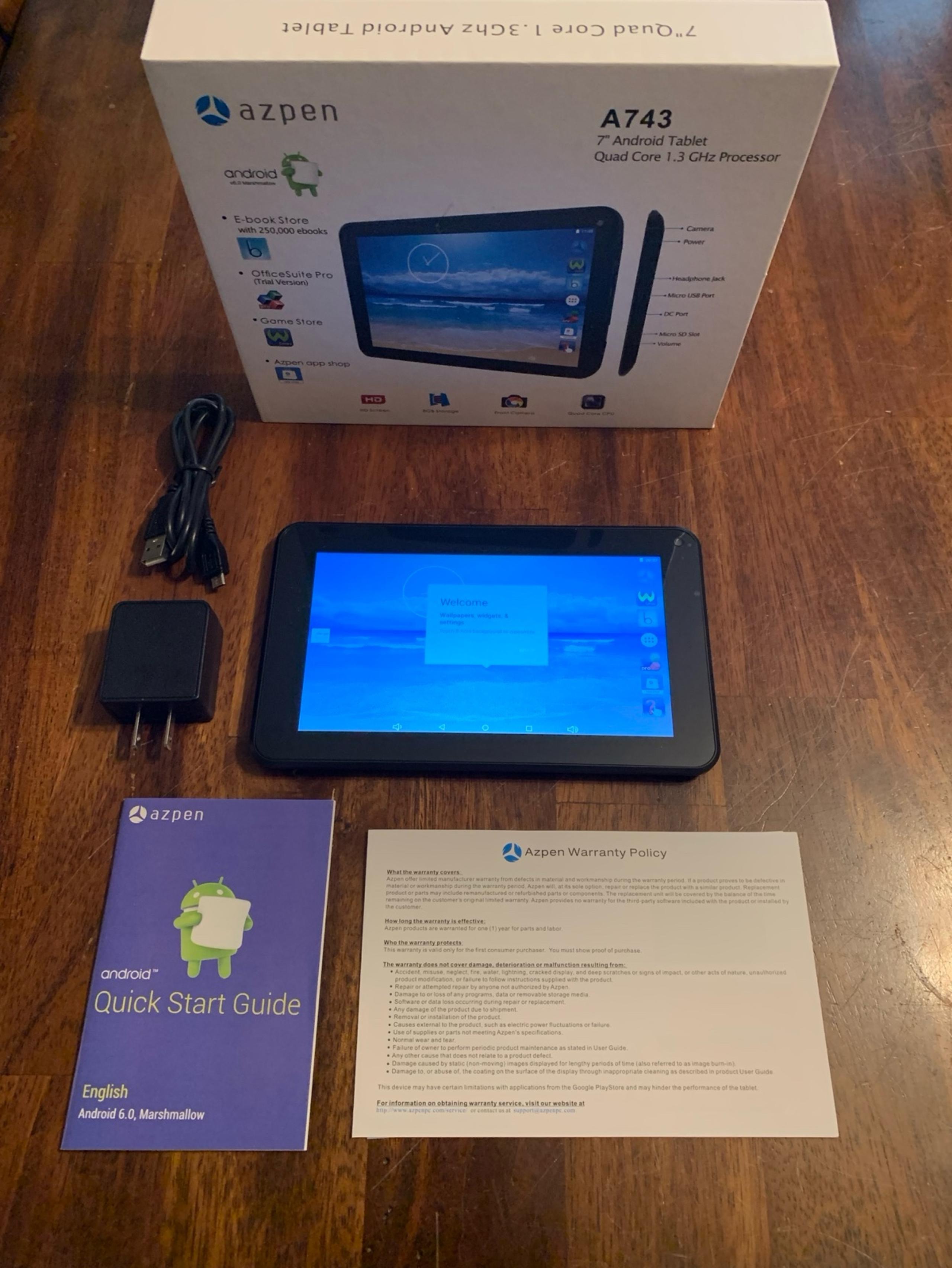 Azpen A743 Android Tablet - Like New Condition