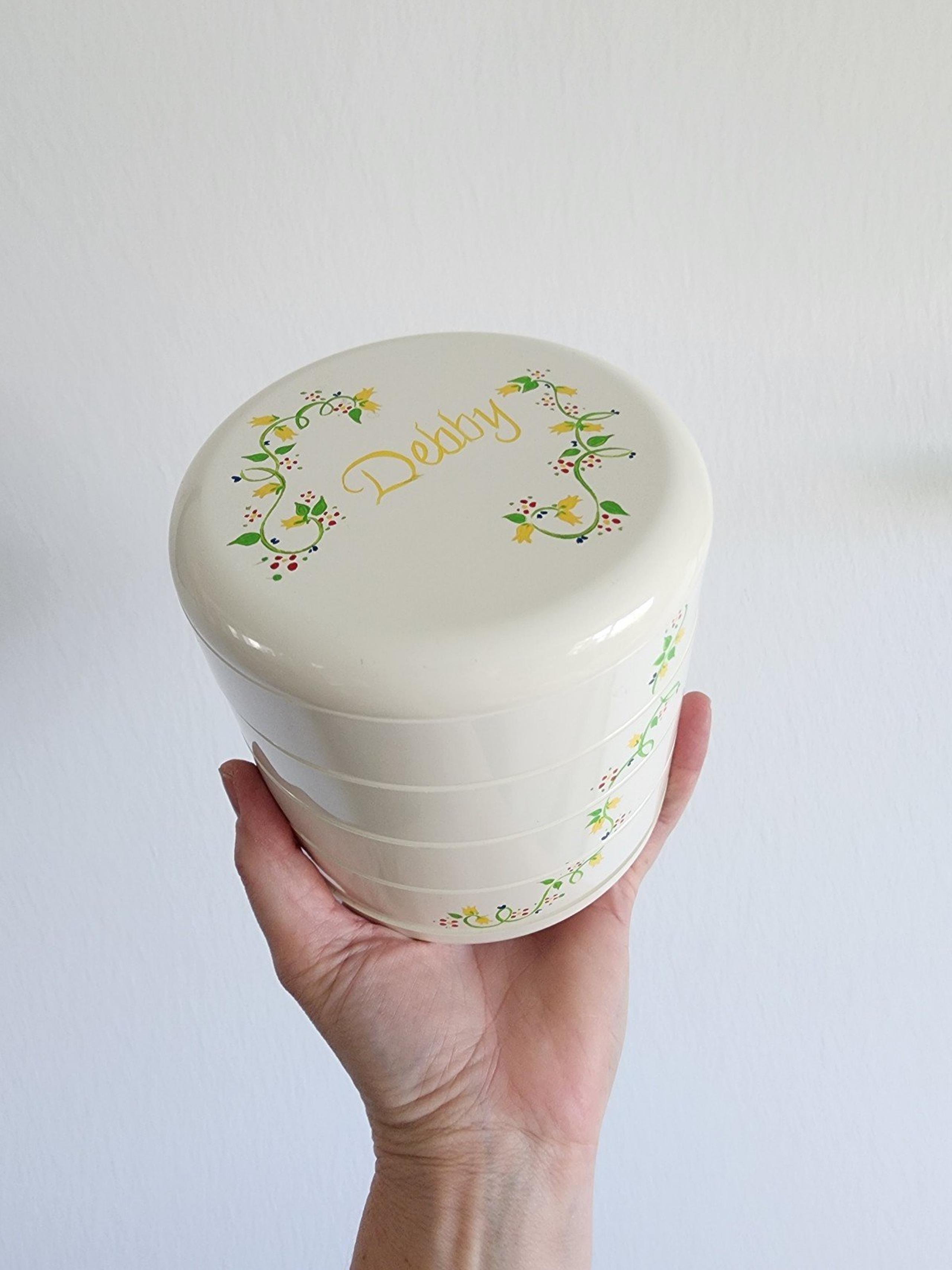 Vintage InterDesign Swivel Vanity Jewelry Desk Organizer Off White "Debby"