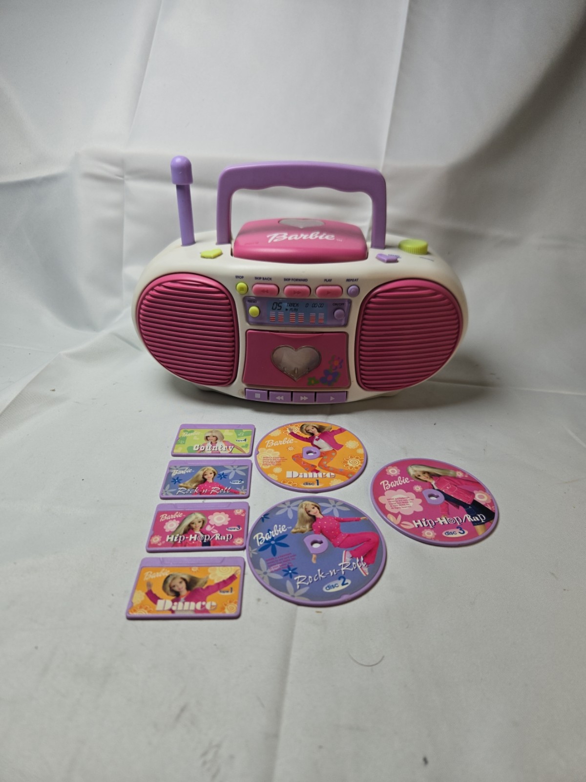 Barbie Dance With Me Talking Boombox 3 In 1 Cassette CD Radio 1999 BE-160