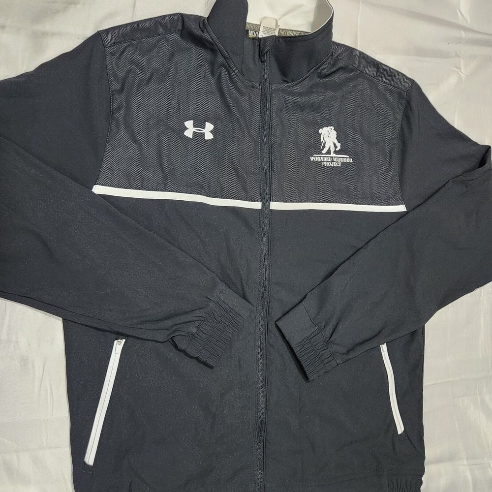 Under Armour Wounded Warrior Project Jacket Men M Wwp Triathlon Team Woven Zip