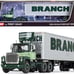 Ford LT-9000 Day Cab with Vintage 40' Dry Goods Tandem-Axle Trailer Green