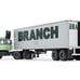 Ford LT-9000 Day Cab with Vintage 40' Dry Goods Tandem-Axle Trailer Green