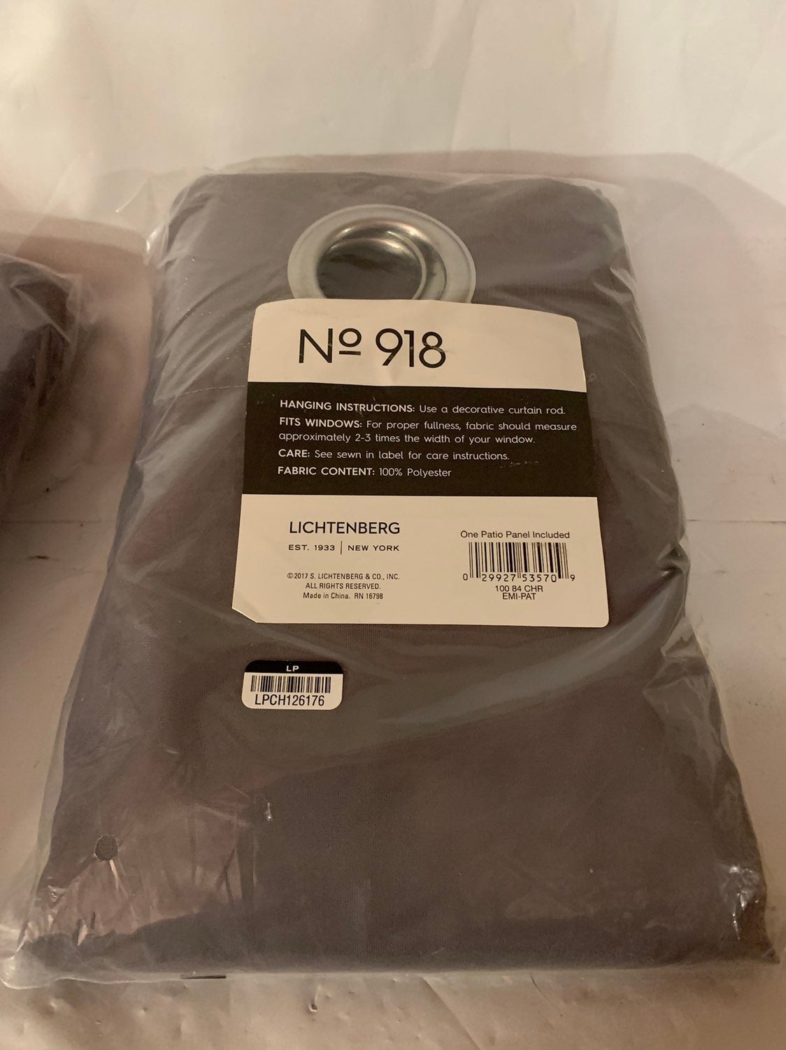 Set 2 Patio Panels Sheer 100 x84 Gray