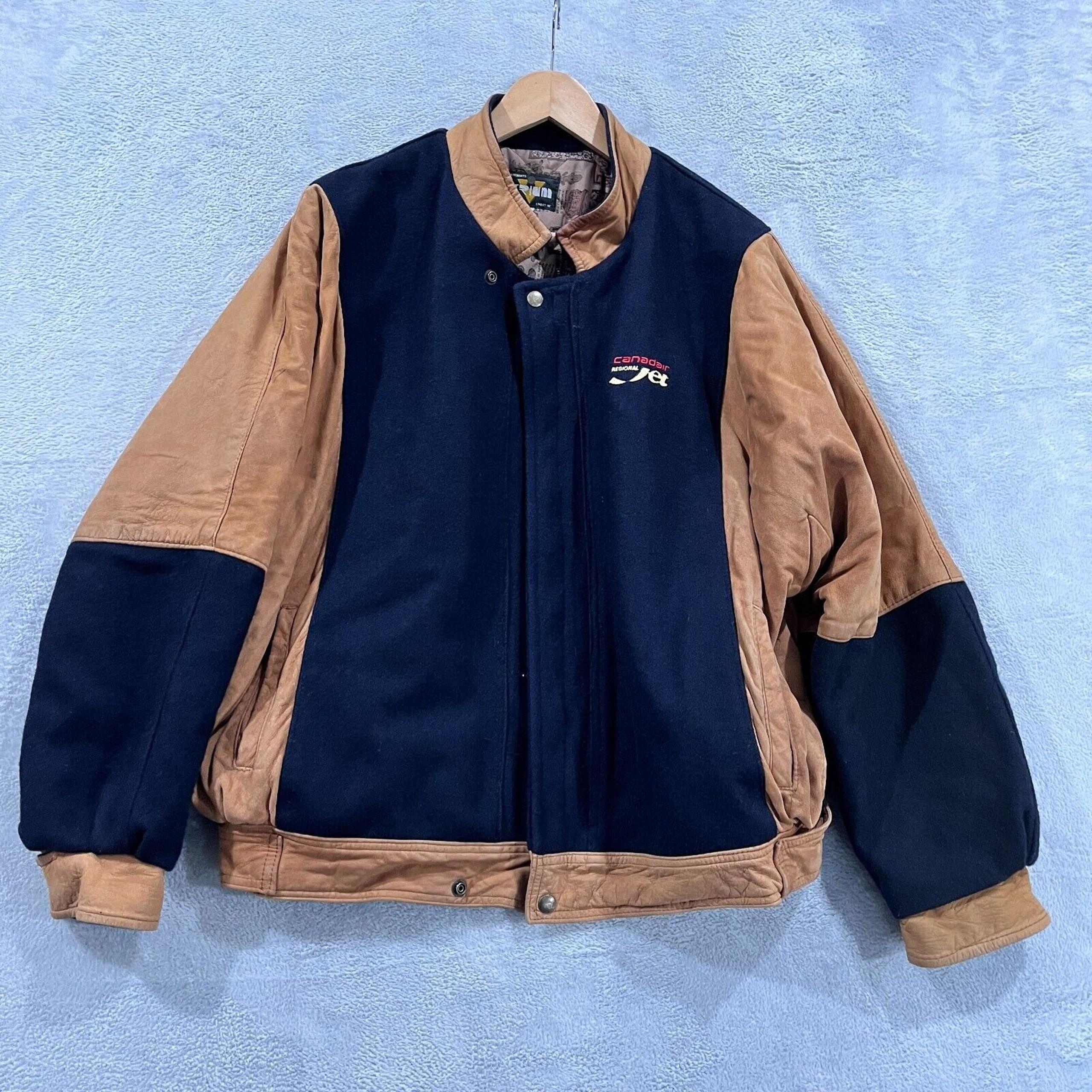 Vintage Triumph Sportswear Jacket Wool Leather 90s Y2K Made In Canada Vetements