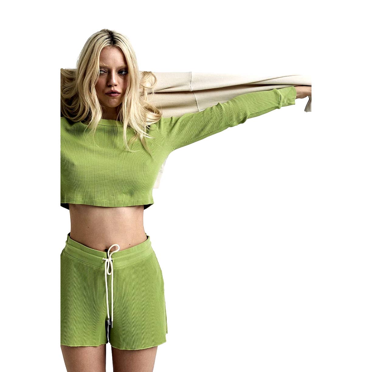 MATE The Label Organic Thermal Shorts in Pistachio Size XS