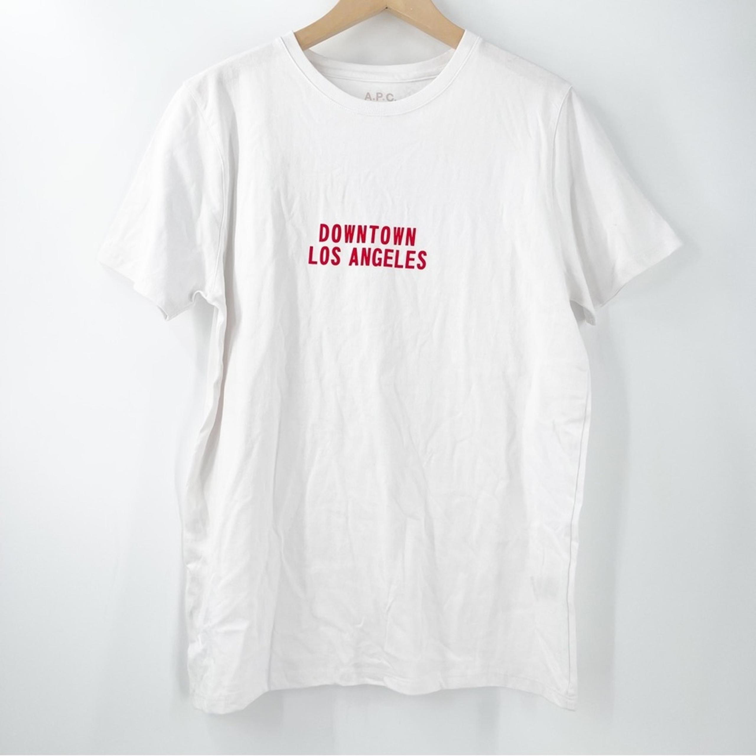 A.P.C. Downtown Los Angeles T-Shirt Tee Large White California USA Made Cotton