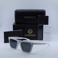 New Versace VE4468U 314/87 Sunglasses - White Frame, Dark Grey Lenses
