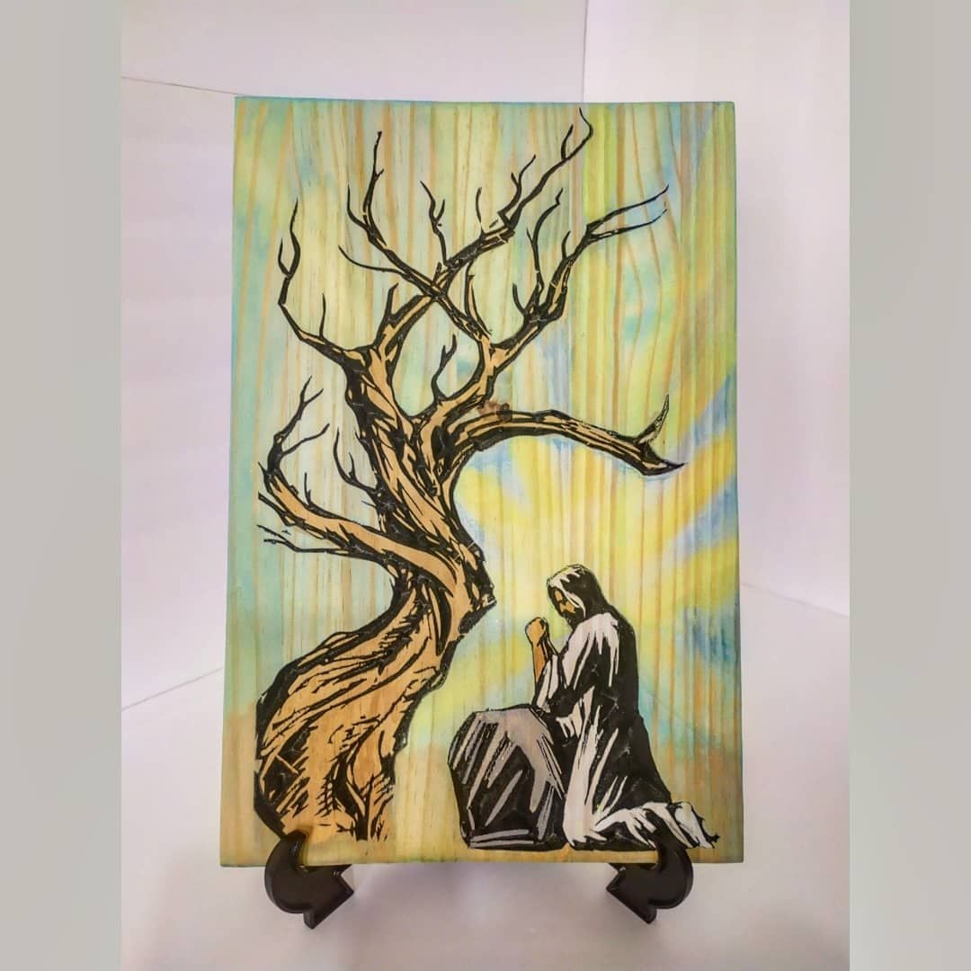 Carved wood wall art