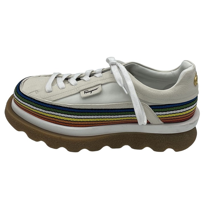 【FERRAGAMO】PLATFORM LEATHER SNEAKERS Salvatore Ferragamo Leather Platform Sneakers Fashion sneakers