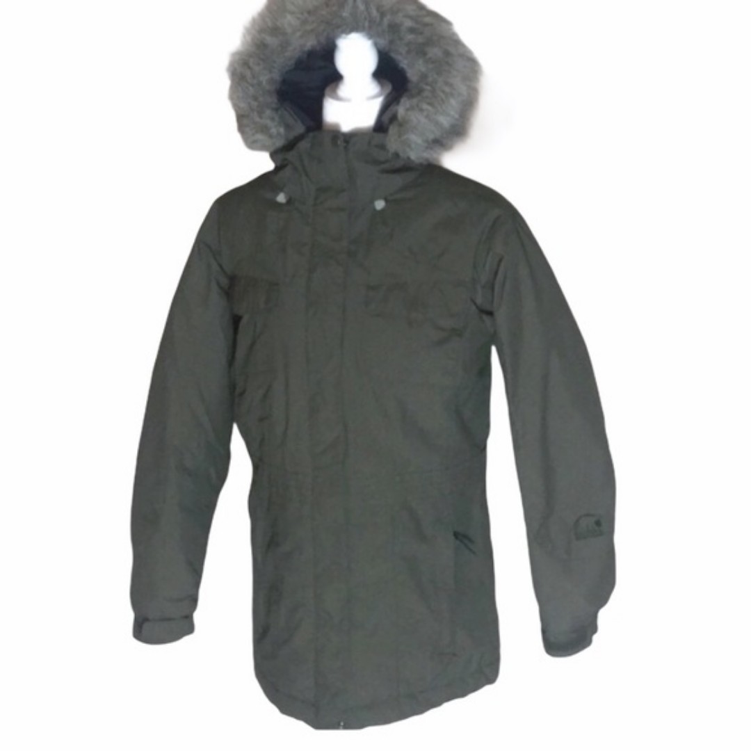 SOREL Womens Green Hooded Winter Ski Parka Jacket Medium Puffer Down Filled