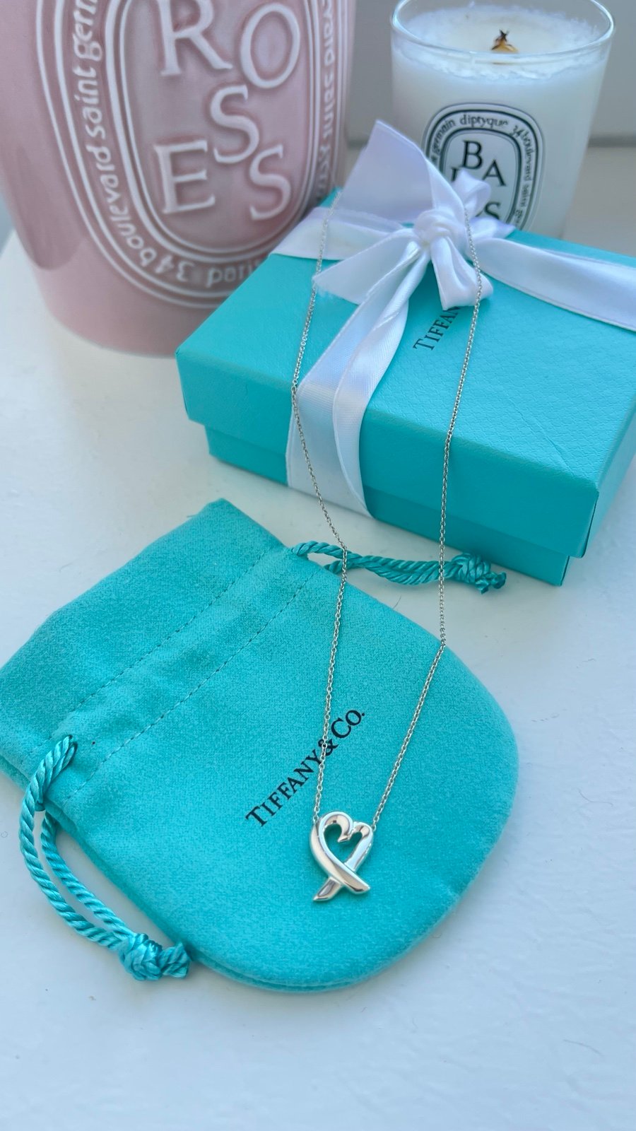 Tiffany & Co Paloma Picasso Loving Heart Silver Pendant Necklace 350