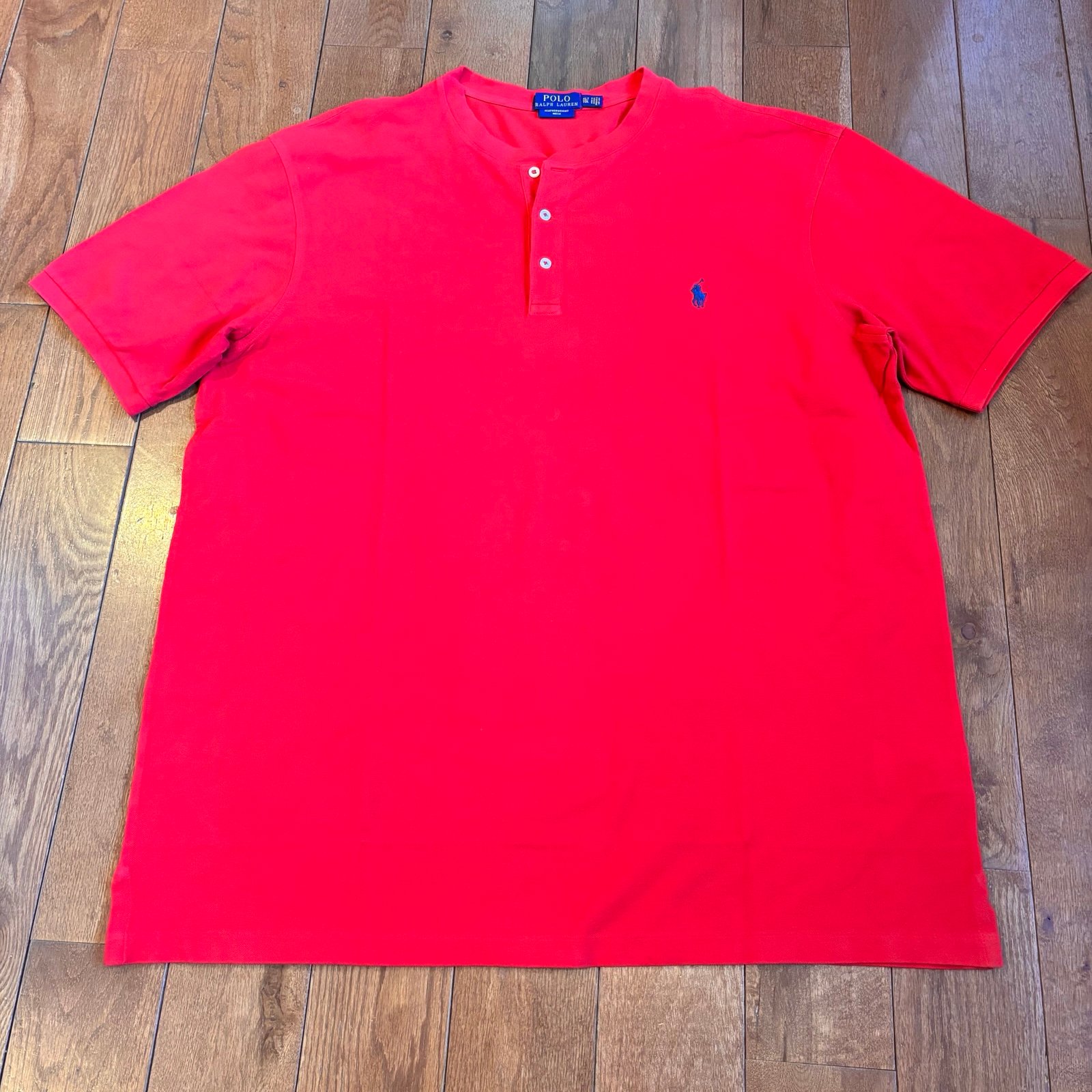 NWOT Mens Polo Ralph Lauren Featherweight Mesh Henley Shirt Red XLT Tall