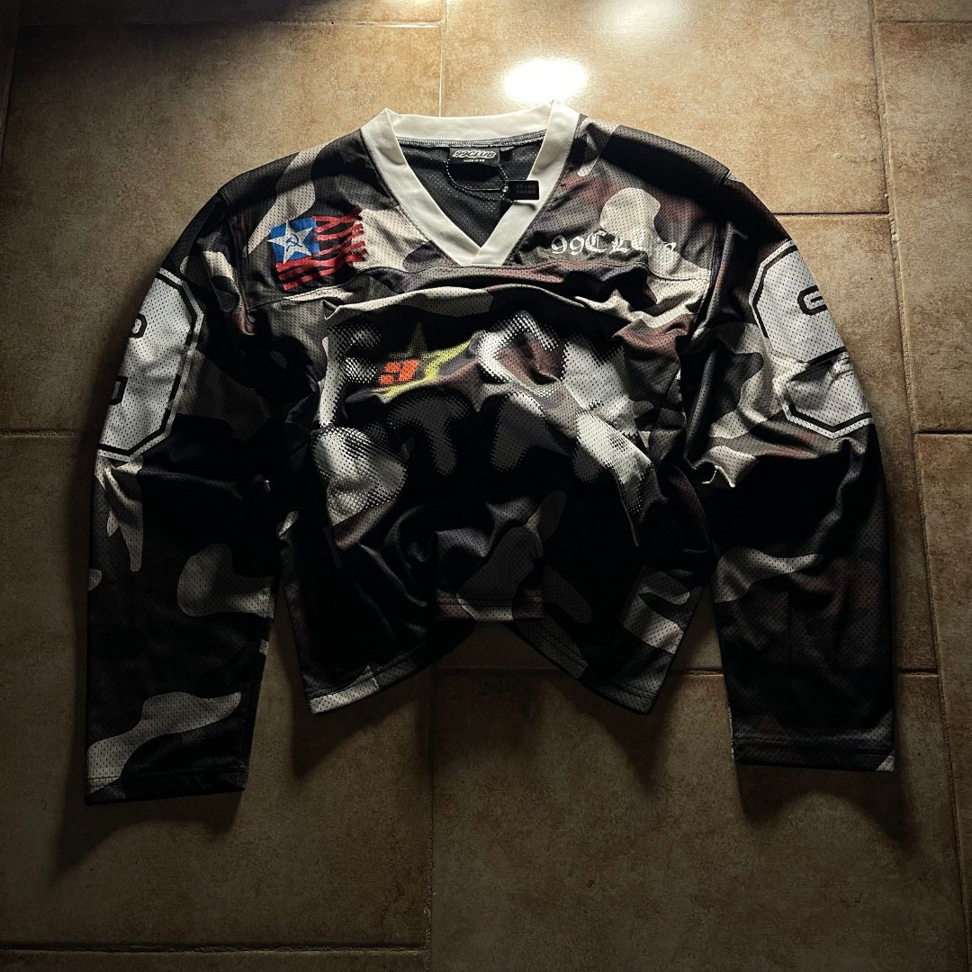 Vintage Chrome Hearts Style Camo Mesh Jersey