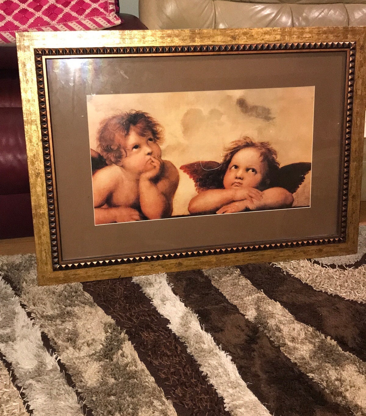 Raphael Sanzio - Sistine Madonna, detail – Cherubs, Angels Large Wall Frame