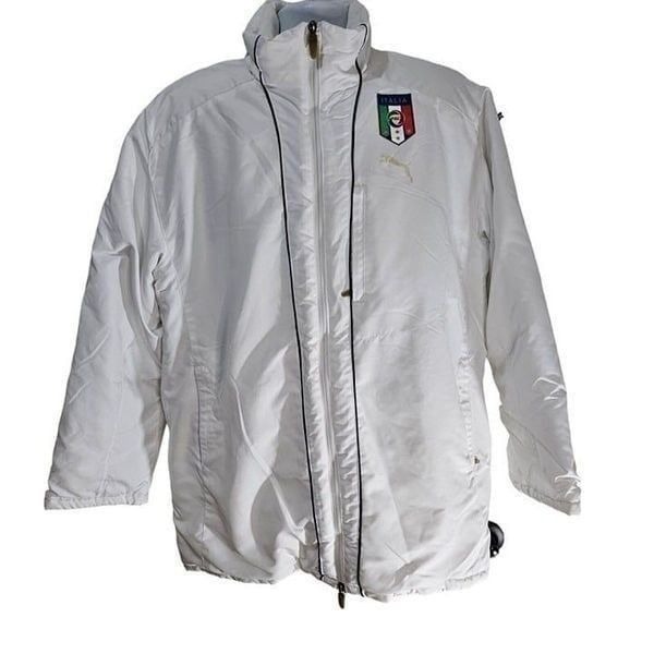 Puma Puffer Jacket Mens Size M White Italy Italian Italia FIGC