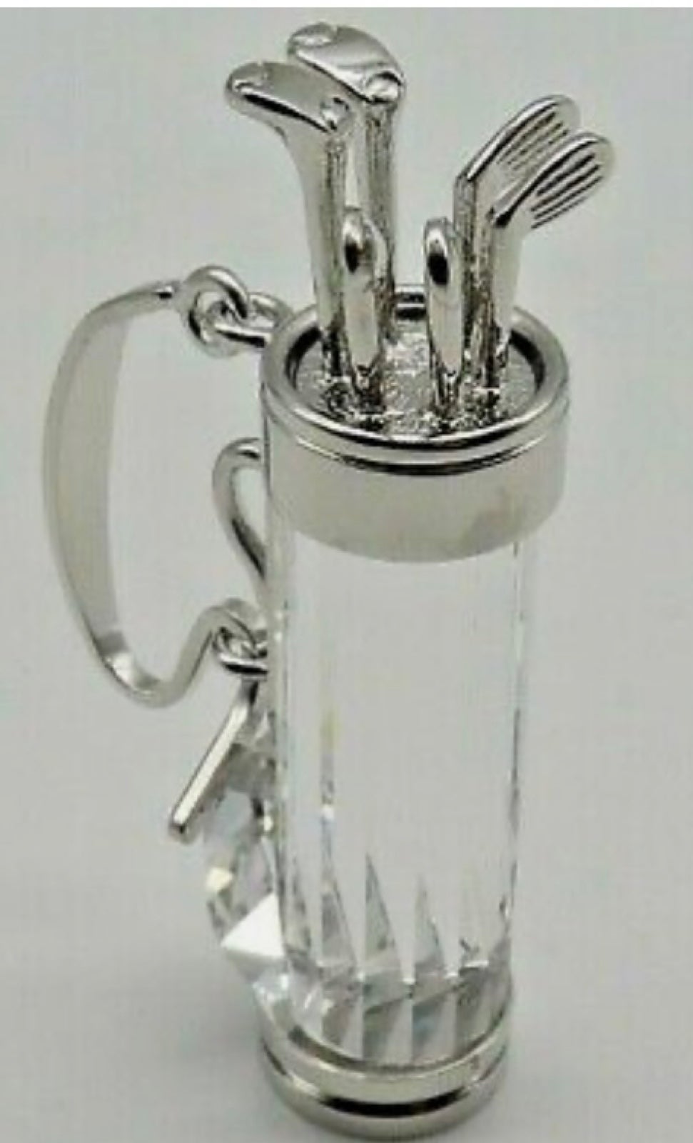 Genuine Swarovski Crystal “Sports Trophies” Golf Bag Pendant - Silver Trim -