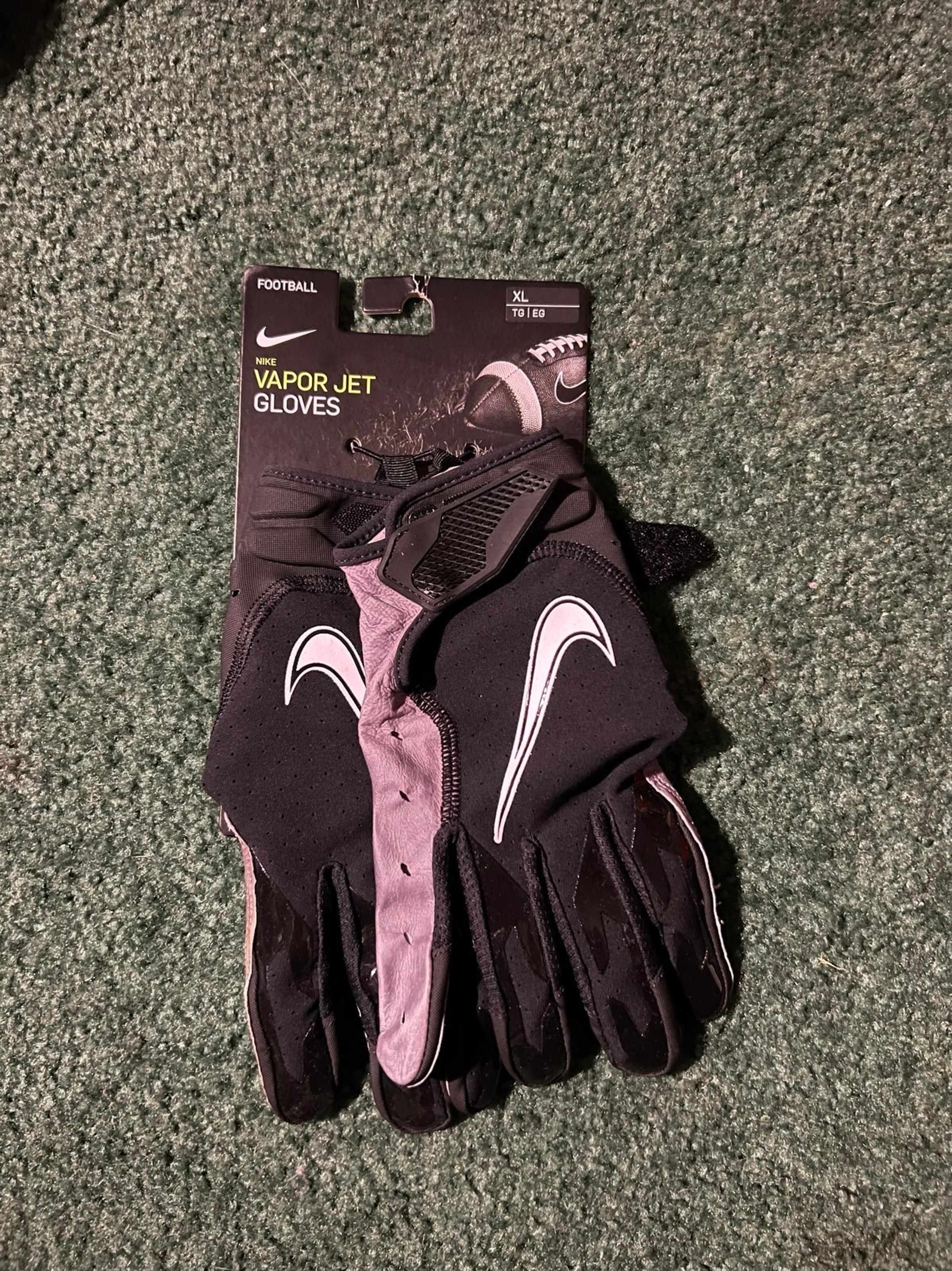 Nike Vapor Jet WR Receiver Football Gloves Black Grey CZ8155 017 Mens sz XL