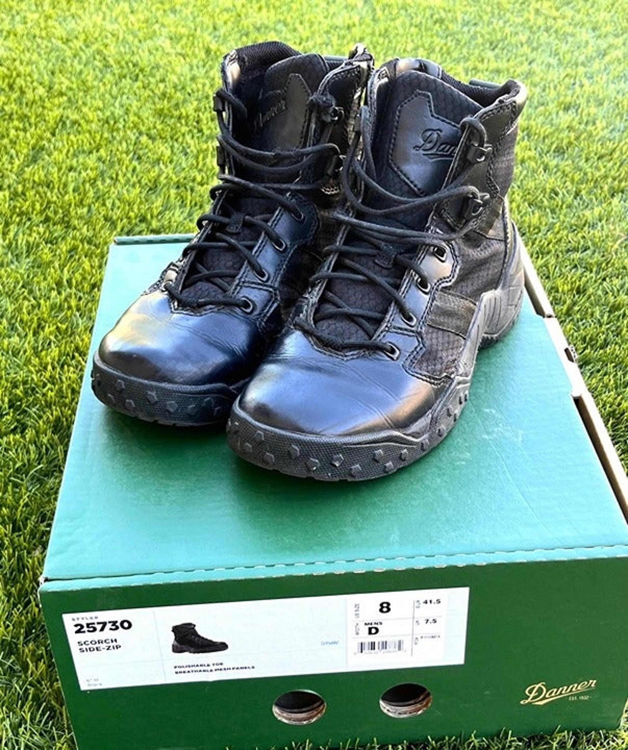 Danner Scorch 6” Side Zip Boots  Danner Dry Police Fire EMS Military Mens 8 D