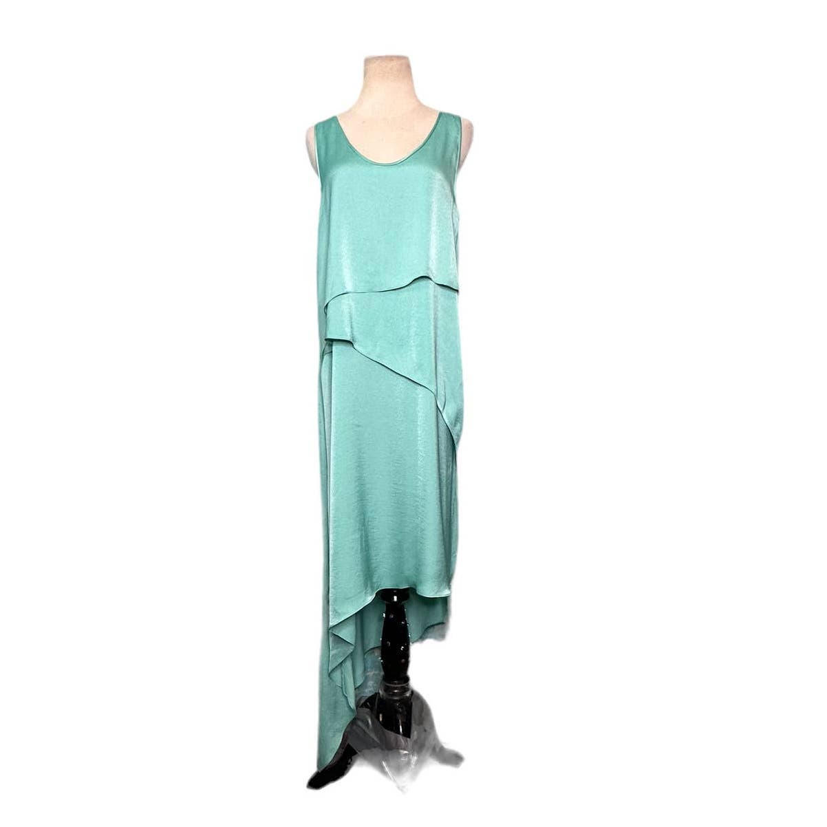 BCBGMAXAZRIA aqua blue sleeveless asymmetrical cocktail dress size small