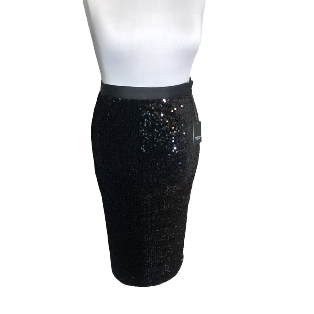 Simply Vera Vera Wang Black Sequin and Velvet Dressy Skirt Women's SZ M NWT