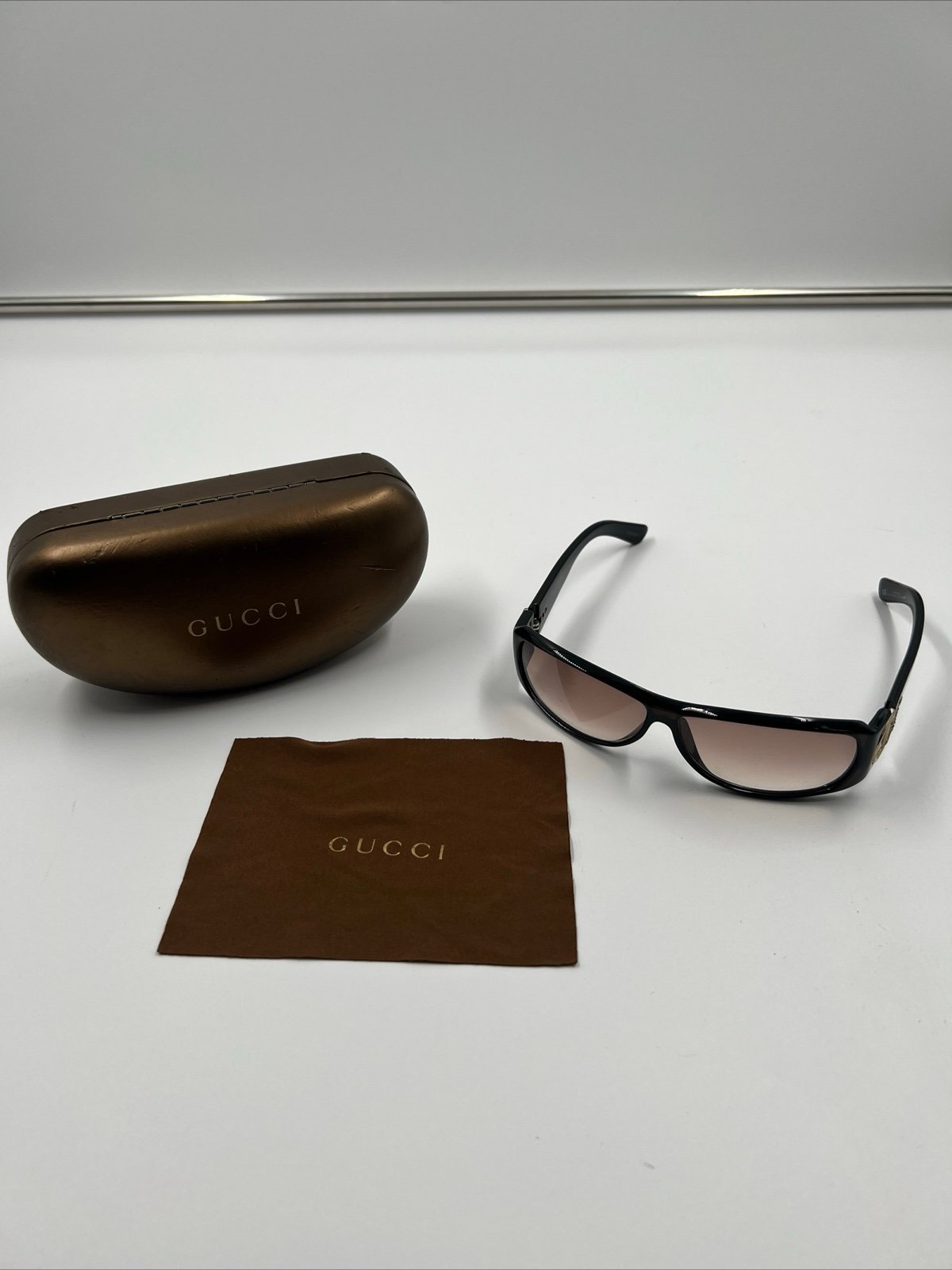 GUCCI Sunglasses GG 2597 GG2597/F/S C.NH2BD Olive Brown w/ Gold & Rhinestone