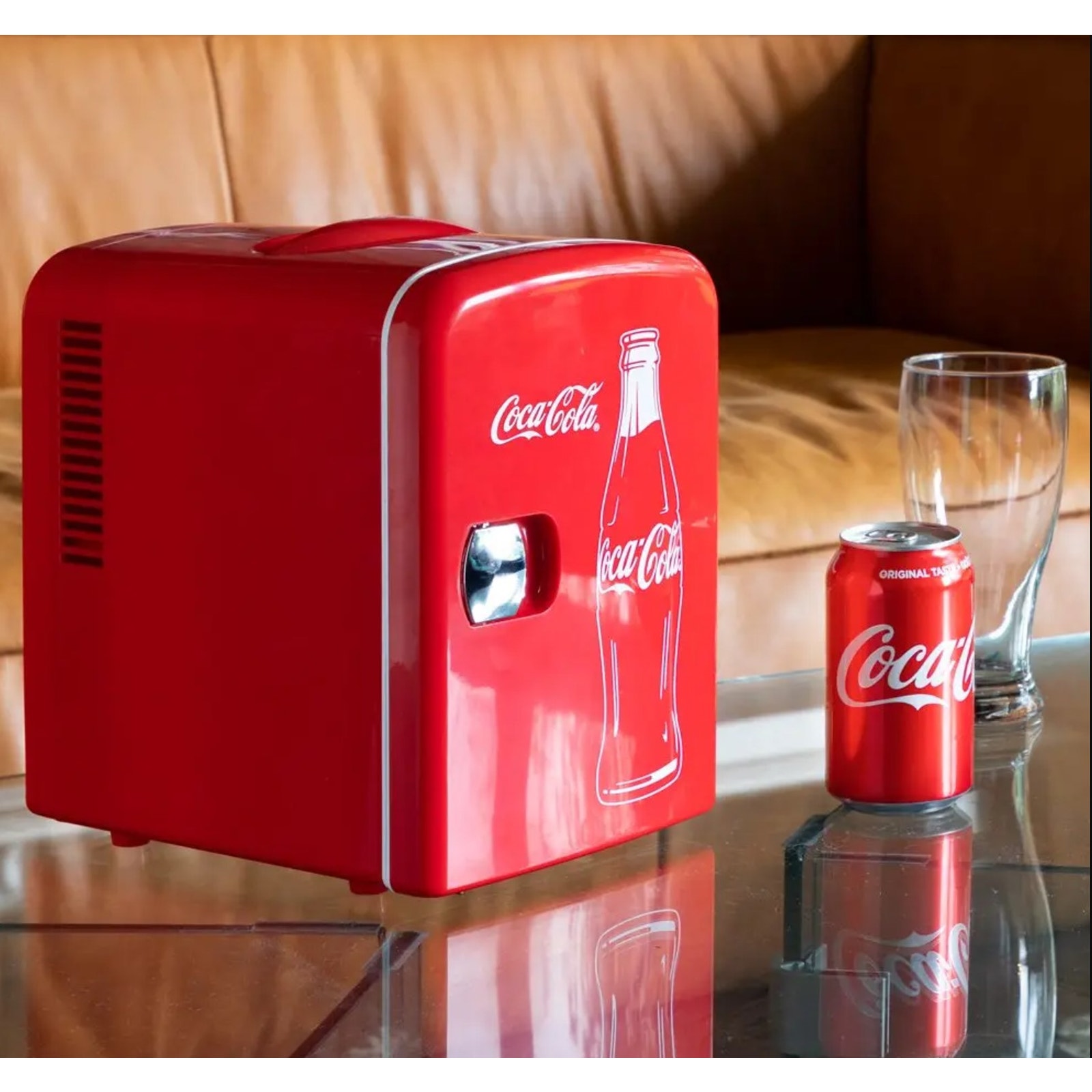 Vintage Coca-Cola Portable Mini Refrigerator 6 Can Cooler 4L Fridge - GUC