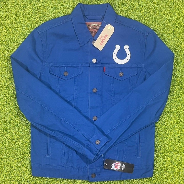 Levi’s NFL Indianapolis Colts Size Large Red Tag Women’s Trucker Blue 181940012
