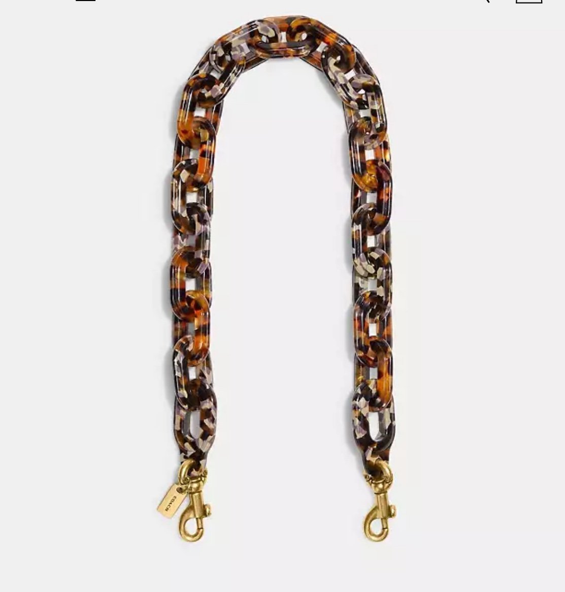 Coach Short Chain Strap With Recycled Resin