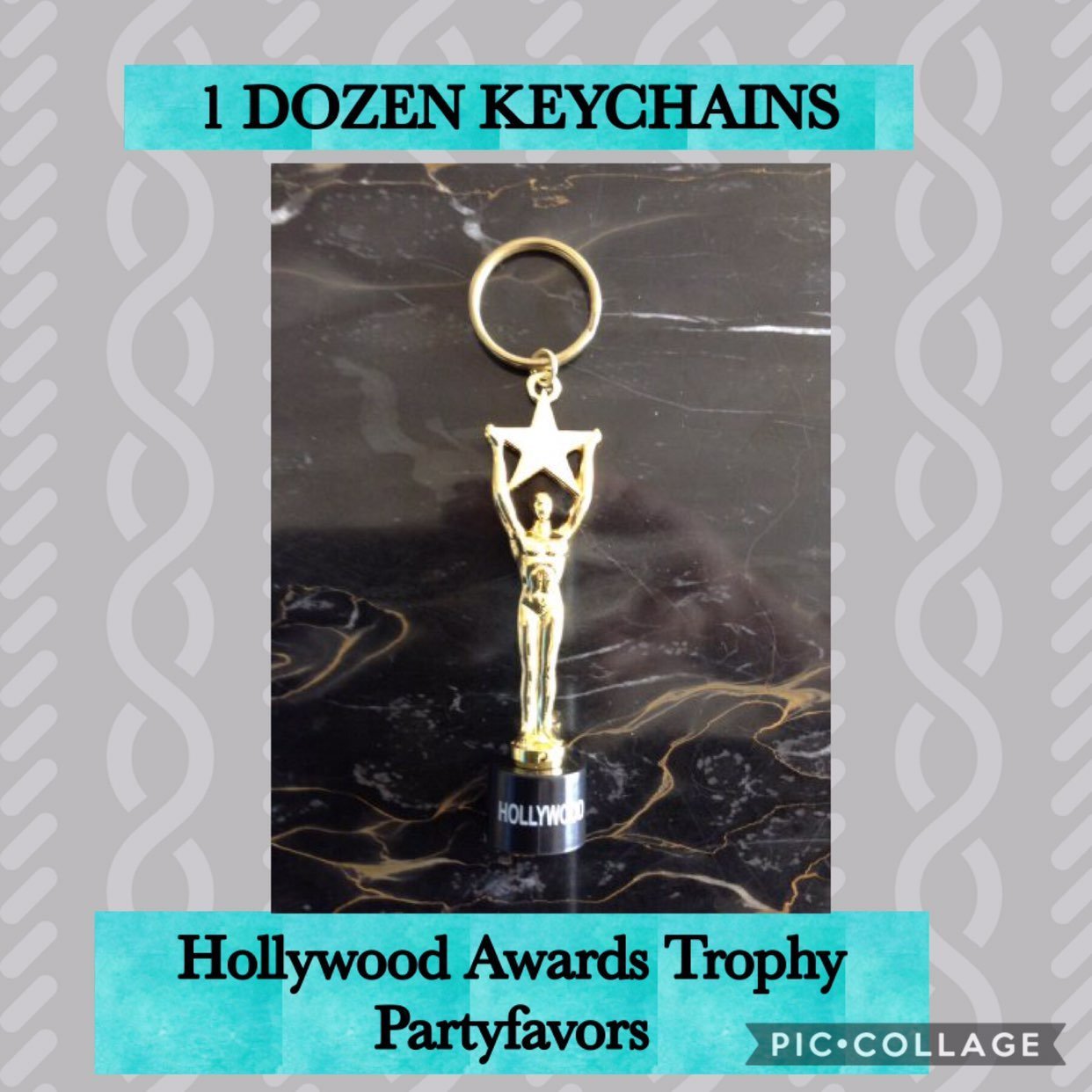 1 Dozen HOLLYWOOD AWARDS KEYCHAIN Favors