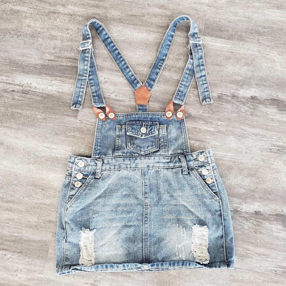 Denim Distressed Vintage 86 Overall Mini