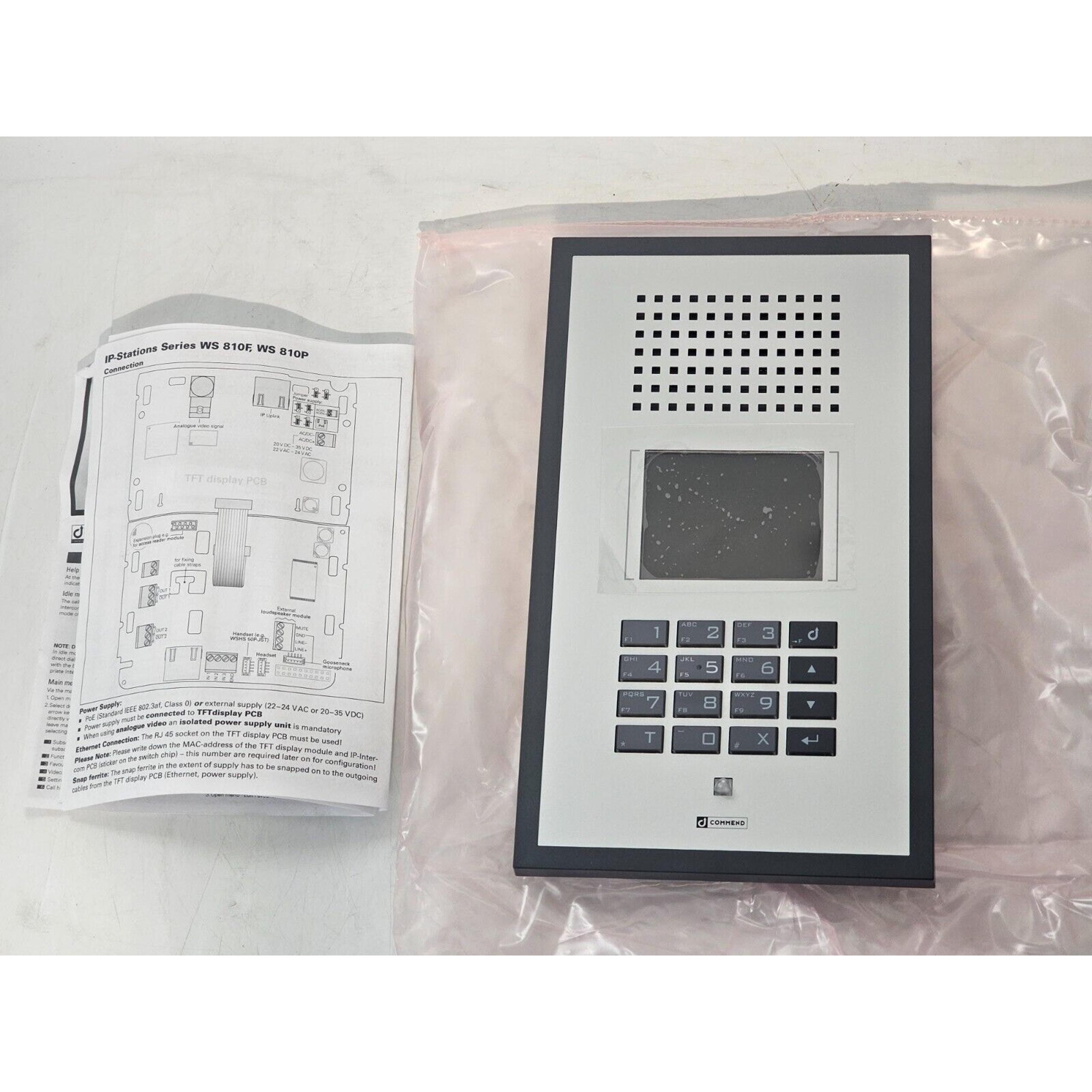Commend IP Polycarbonate Deskmount Station with Standard Keypad WS810PI.C