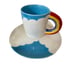 Vandor Rainbow Clouds Mug Tea Cup Saucers Set Pride Demitasse Espresso Vintage